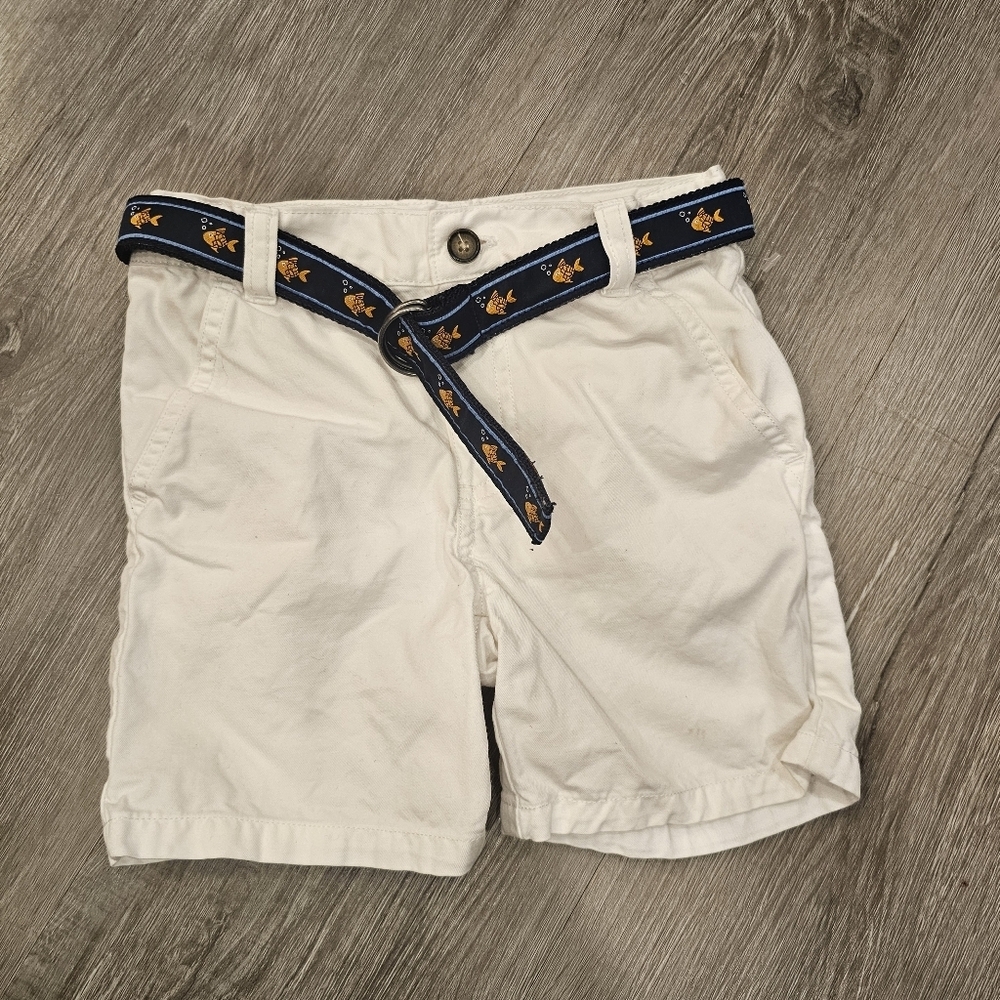 Janie and Jack White Shorts with Navy Belt